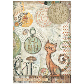 **Pre-Order** Stamperia - Furry Friends - A4 Rice Paper - You Are Unique Cat (ETA Beg Nov 25)