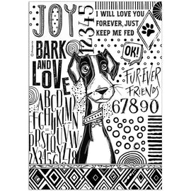 **Pre-Order** Stamperia - Furry Friends - A4 Rice Paper - Dog Black and White (ETA Beg Nov 25)