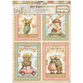 Stamperia - Cozy Family - A4 Assorted Rice Papers (6 Sheets)