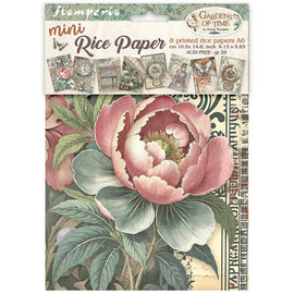 Stamperia - Gardens of Time - A6 Assorted Rice Papers "Mini" (8 Sheets)