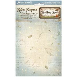 Stamperia - Hidden Grove - A6 Assorted Rice Papers "Backgrounds" (8 Sheets)