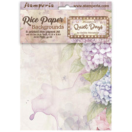 Stamperia - Quiet Days - A6 Assorted Rice Papers "Backgrounds" (8 Sheets)