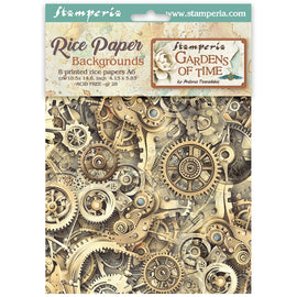 Stamperia - Gardens of Time - A6 Assorted Rice Papers "Backgrounds" (8 Sheets)