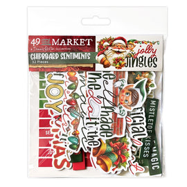 **Pre-Order** 49 and Market - Jolly Jingles - Chipboard Sentiments Set (32pcs) (ETA Mid Nov 26)