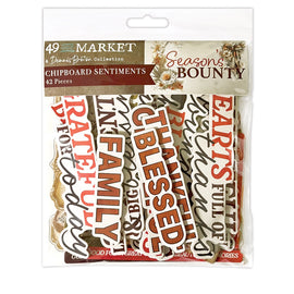 **Pre-Order** 49 and Market - Season's Bounty - Chipboard Sentiments Set (42pcs) (ETA Mid Nov 26)