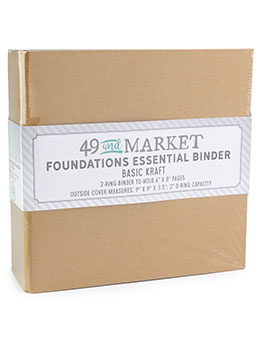 49 and Market - Foundations Essential Binder (6"x8" Album) - Basic Kraft