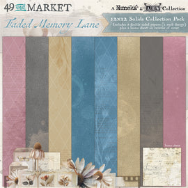 49 and Market - Faded Memory Lane - 12x12 Collection Pack - Solids (8 Sheets)