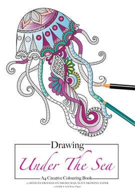 Jasart - A4 Adult Colouring Book - Drawing - Under the Sea