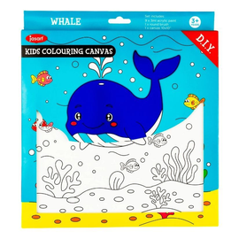Jasart - Kids Colouring Canvas - Whale 10"x10"