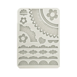 Stamperia - Create Happiness Secret Diary - Silicon Mould A5 (New Size) - Lace Borders