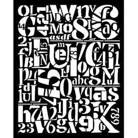 Stamperia - Furry Friends - Stencil 20x25cm - Numbers and Letters Pattern