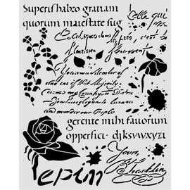 Stamperia - Flowers & Poems - Stencil - Latin Inspirations (20x25cm)