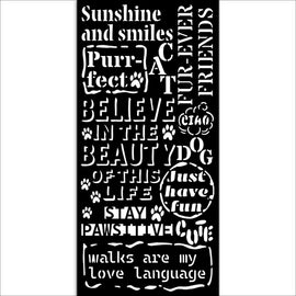 **Pre-Order** Stamperia - Furry Friends - Stencil 12x25cm - Quotes Pattern (ETA Beg Nov 25)