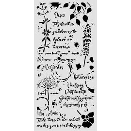 Stamperia - Flowers & Poems - Stencil 12x25cm - Flowers & Writings