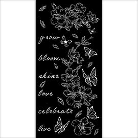 Stamperia - Create Happiness Secret Diary - Stencil 12x25cm - Flowers & Butterfly