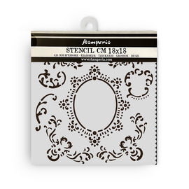 Stamperia - House of Roses - Stencil 18x18cm - Border With Frame