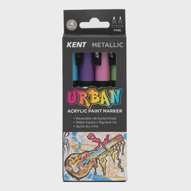 Kent - Urban Paint Markers - Metallic - Fine - Pack of 4
