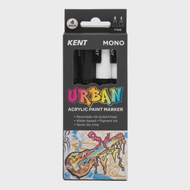 Kent - Urban Paint Markers - Mono - Fine - Pack of 4