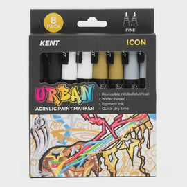 Kent - Urban Paint Markers - Icon - Fine - Pack of 8