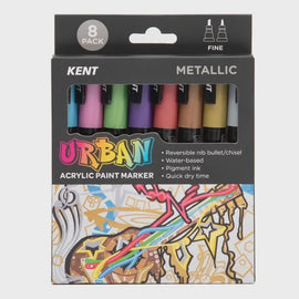 Kent - Urban Paint Markers - Metallic - Fine - Pack of 8