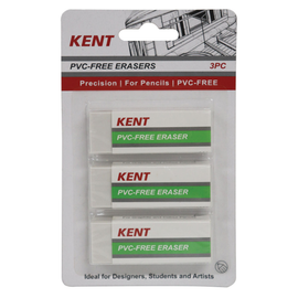Kent - Erasers - PVC Free (3pk)
