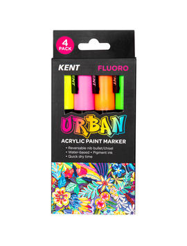 Kent - Urban Paint Markers - Fluoro - Pack of 4