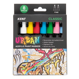 Kent - Urban Paint Markers - Classic - Super Fine - Pack of 8