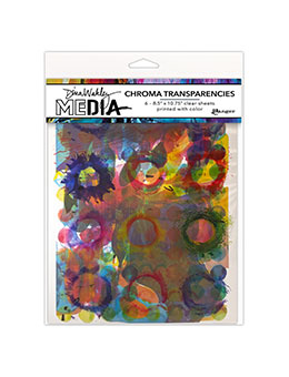 Ranger - Dina Wakley Media - Chroma Transparencies - Painted Elements (6 Sheets)