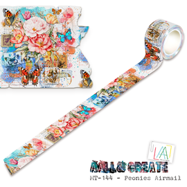 AALL & Create - Layer It Up Washi Tape #144 - Peonies Airmail