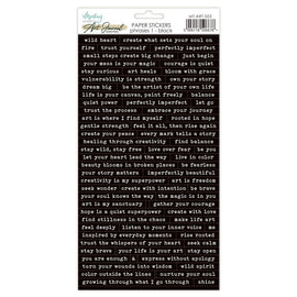 Mintay - Art Journal Essentials - 6x12 Paper Stickers - Phrases 1 "Black"