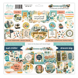 **Pre-Order** Mintay - Teen Spirit - 12x12 Chipboard Ephemera Sheet (ETA Beg Aug 26)