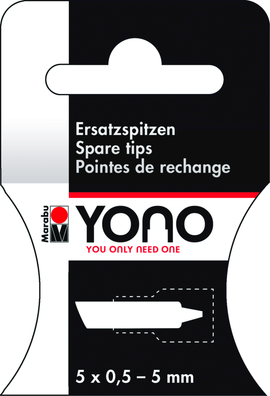 Marabu - Yono Acrylic Paint Pen Replacement Nibs - Chisel 05-5mm (5pk)