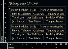Dusty Attic - "Mini Card Sentiments Black"