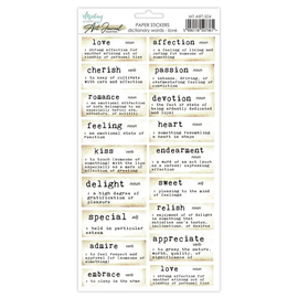 Mintay - Art Journal Essentials - 6x12 Paper Stickers - Dictonary Words - Love "White"