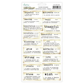 Mintay - Art Journal Essentials - 6x12 Paper Stickers - Dictonary Words - Happy "White"