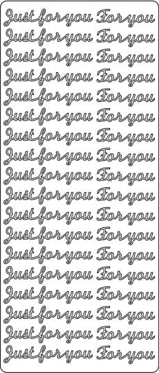 PeelCraft Stickers -Just for you Text- Silver (PC2616S)