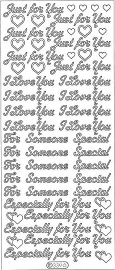 PeelCraft Stickers -Just for you Text- Silver (PC339S)
