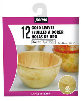 Pebeo Deco - Leaves Book - Gold (12 pk)