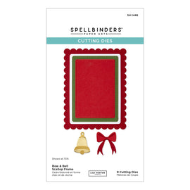 Spellbinders - Cutting Dies by Lisa Horton - Bow & Bell Scallop Frame Etched Dies