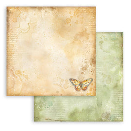 **Pre-Order** Stamperia - Daisy Art - 12x12 Paper "Ochre Pattern With Butterfly" (ETA Late Feb 26)