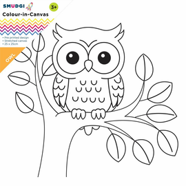 Smudgi - Colouring Canvas - Owl - 25x25cm