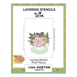 Spellbinders - Layering Stencils - Floral Teacup by Lisa Horton (10pcs)