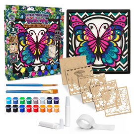 Splat Planet - Create Your Own - Wooden Art Craft Kit - Butterfly 25x25cm