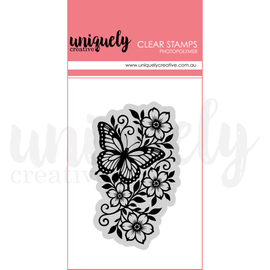 Uniquely Creative - Tea & Tranquility - Photopolymer Stamp - Wings & Wildflowers