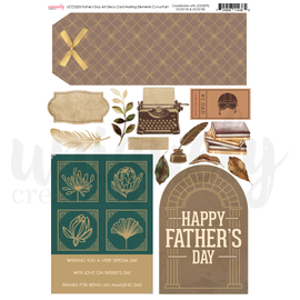 Uniquely Creative - Father's Day Art Deco Card Making Elements - A4 Cut-A-Part Sheet
