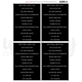 Uniquely Creative - Wings & Wheels - Keep It Real - A4 Mini Cut-A-Part Sheet