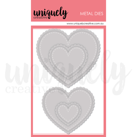 Uniquely Creative - Paperbark Blooms - Stitched Nesting & Scalloped Heart Die Set (8pc)