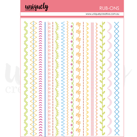 Uniquely Creative - Patchwork Roses - Rub-Ons