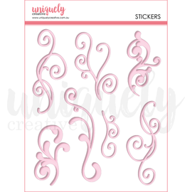 Uniquely Creative - Whispers of Wisdom - Puffy Stickers - Pink Flourish