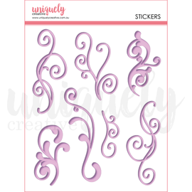Uniquely Creative - Tea & Tranquility - Puffy Stickers - Purple Flourish